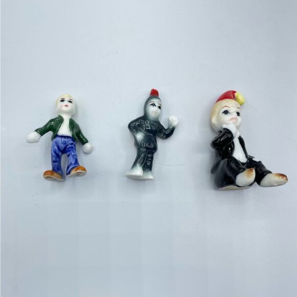 Vintage Bone China Three Piece Mini Figurine Set - Picture 1 of 10